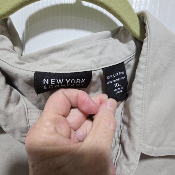New York & Company Women's Canvas Tan Jacket XL - Picture 3 of 4